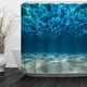 thumbnail image 2 of Cortina de ducha azul a prueba de moho con gancho, cortina de ducha de tela, cortina de ducha para baño, mundo submarino, 180cm x 180cm brillar  Electrónica, 2 of 5