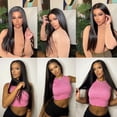 thumbnail image 5 of Mechones de pelo liso brasileño con cierre de encaje HD, extensiones de cabello 5x5 4x4 para mujeres, mechones rectos de cabello humano con cierre, 5 of 5
