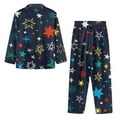 thumbnail image 4 of Renewold Women Casual Button Pajama Set of 2 Thermal Nightwear Loungewear Comfy Indoor Activities Sleepwear Outfits Colorful Stars Pullover Tops Size S, 4 of 6