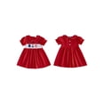 thumbnail image 2 of BemeyourBBs Toddler Baby Girls 4th of July Dress Smocked Outfit Patriot Independent Day Clothes American Flag Letter Embroidery Doll Collar Short Sleeve A-Line Dress Toddler Baby Girl Summer Dress, 2 of 9