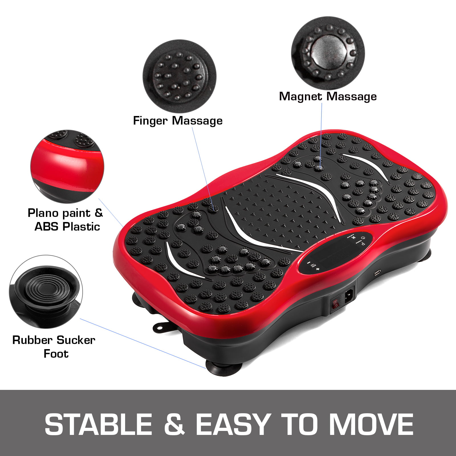 VEVOR Vibration Platform Plate Whole-Body Massager Bluetooth Player Fitness 