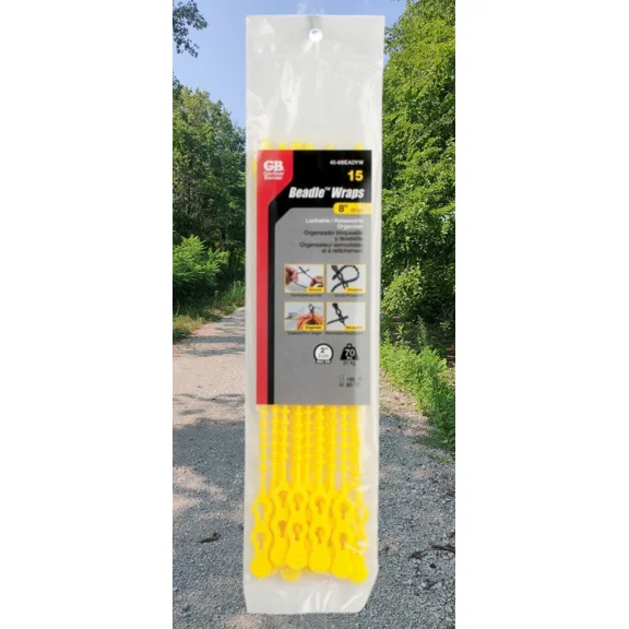 Gardner Bender Beadle Wrap 12 In. L Yellow Beaded Cable Zip Ties 15 Pk