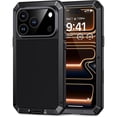 thumbnail image 1 of wonima11 Lanhiem for iPhone 17 Pro Max Metal Case, Built-in Glass Screen Protector, Heavy Duty Shockproof Case [Military-Grade Full Protective] Tough Rugged Phone Cover for 17 Pro Max 6.9", Black, 1 of 1