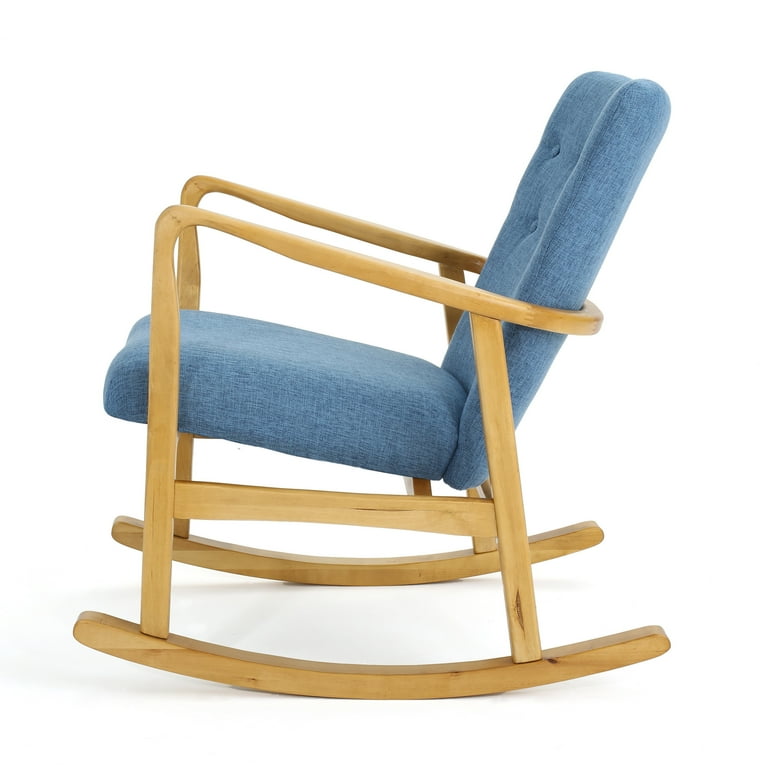 GDF Studio Suffolk Mid Century Modern Fabric Tufted Rocking Chair