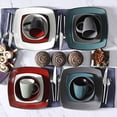 thumbnail image 4 of Gibson Soho Lounge Dinnerware set, Square, Purple, 4 of 5
