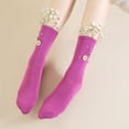 thumbnail image 3 of KDSJSXW Socks Mens Womens Dress Socks Lightweight Thin Casual Crew Calf Solid Color Socks Flower Butterfly Socks High Ankle Socks Women (Purple,One Size), 3 of 4