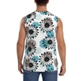 thumbnail image 4 of Lsque Watercolor Sunflower Print Men's Cotton Blend Sleeveless Muscle Shirts (S-3XL)- Moisture Wicking, Odor Protection, UPF 30+,3X-Large, 4 of 8