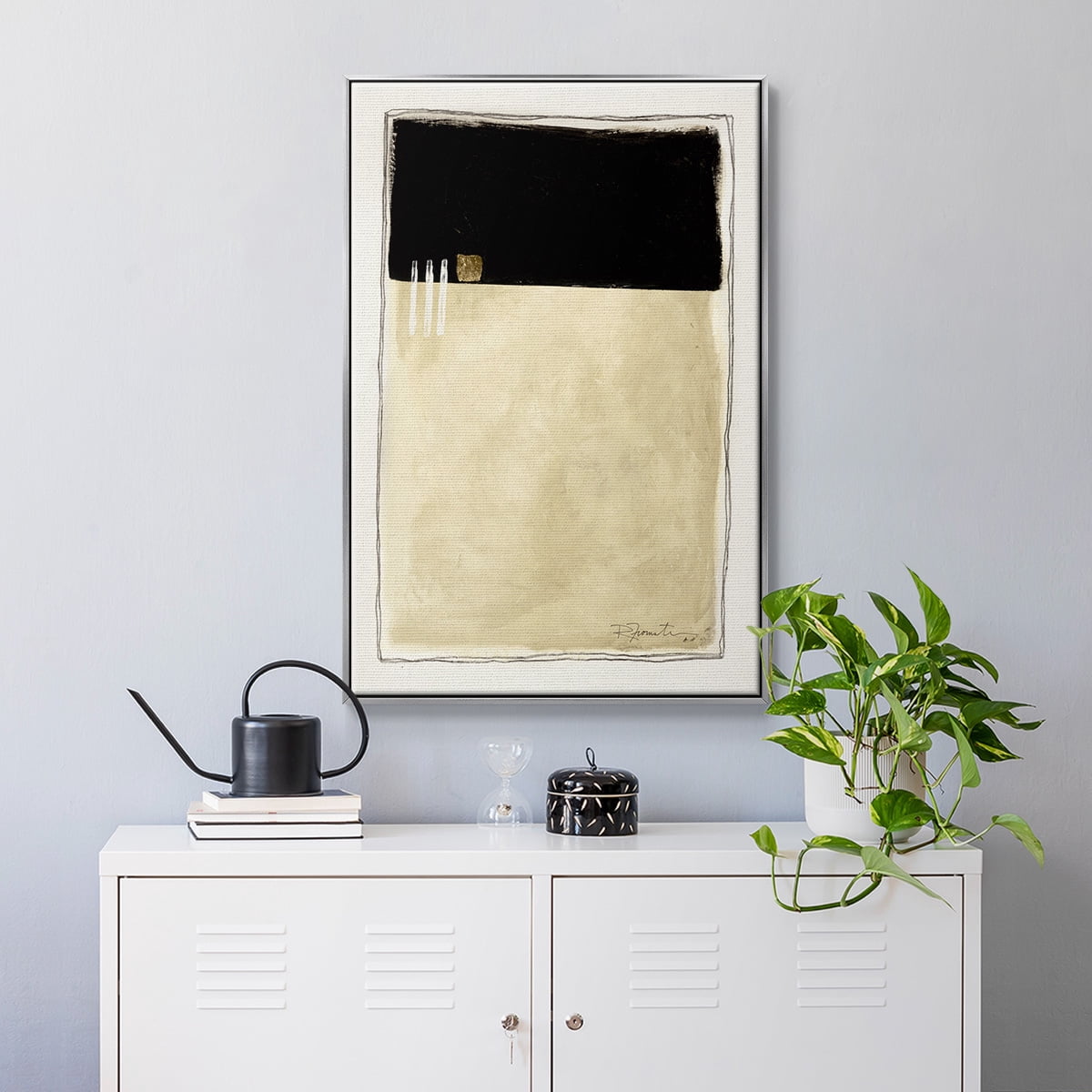 Inner Musing II Framed Premium Gallery Wrapped Canvas - Ready to Hang - 17 x 25 - Silver Floating Frame