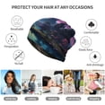 thumbnail image 5 of Vsdgher Fantasy Landscape Starry Night Slouchy Beanie Hat for Men/Women, Skull Cap Chemo Cap Night Sleeping Cap, 5 of 8