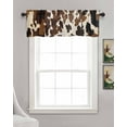 thumbnail image 3 of Cow Patterned Kitchen Valances for Windows Farmhouse Linen Window Valance Curtain for Living Room Window Treatment Vintage Farmhouse Abstract Country Western Valance Rod Pocket Topper, 42 x 12 Inch, 3 of 6