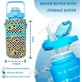 thumbnail image 4 of 64 oz Water Bottle with Straw Sleeve & Strap Motivational BPA Free Half Gallon Water Jug with Handle for Gym Women Men Aesthetic Water Bottle with Strap Sunflower, 4 of 6