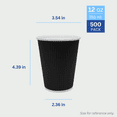 thumbnail image 3 of Karat 12oz Ripple Paper Hot Cups - Black (90mm) - 500 ct, 3 of 10