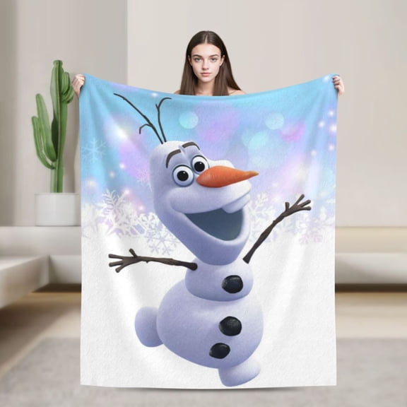 Blanket Olaf Flannel Blanket Funny Ultra-Soft Micro Warm Throw Blanket For Boys Girls Young Adults, Warm Flannel Blanket For Living Room Bedroom Couch Bed 50"X40"