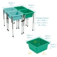 thumbnail image 2 of ECR4Kids 4-Station Sand and Water Adjustable Height Table, Sensory Bins, Seafoam/Emerald, 2 of 9