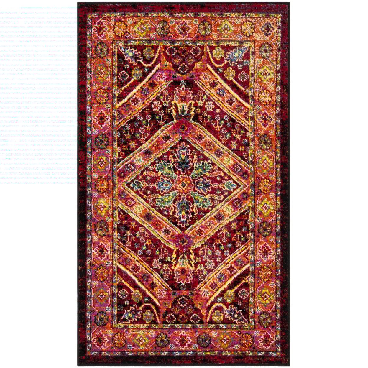 thumbnail image 5 of SAFAVIEH Cherokee Gladys Traditional Runner Rug, Black/Light Orange, 2'3" x 8', 5 of 6