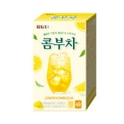 Damtuh Korean Kombucha Powder Tea Lemon Flavor, Low Calorie, Zero Sugar, 19 Probiotics, Vitamin C, 10 Sticks