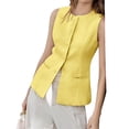 thumbnail image 4 of Sleeveless Solid Color Women Work Office Slim Waistcoat Vest Blazer, 4 of 6