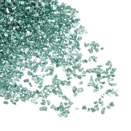 

Uxcell 10Pack Crushed Glass Chips 100g 1.5x2mm Irregular Metallic Glass Emerald Green