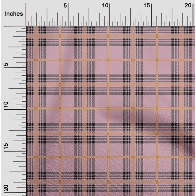 oneOone Georgette Viscose Fabric Tartan Check Printed Craft Fabric BTY 42 Inch Wide