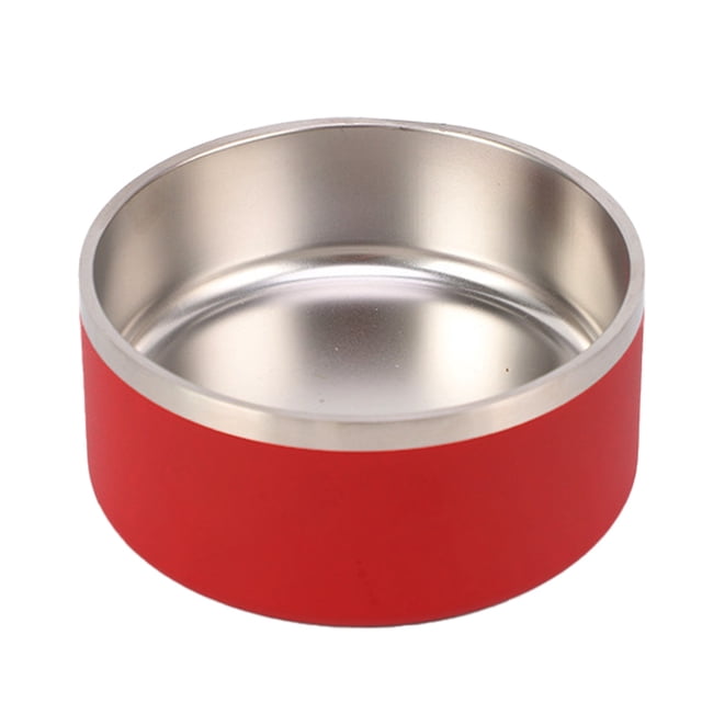 rojo--El recipiente para mascotas de acero inoxidable tiene capacidad para 100 oz| Cuenco para perros apto para lavavajillas | Base de goma antideslizante