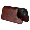 thumbnail image 6 of Allytech iPhone 13 Wallet Case with Card Holder, PU Leather Butterfly Embossed Kickstand Magnetic Closure Shockproof Protection Case Cover for Apple iPhone 13 6.1",Brown, 6 of 9