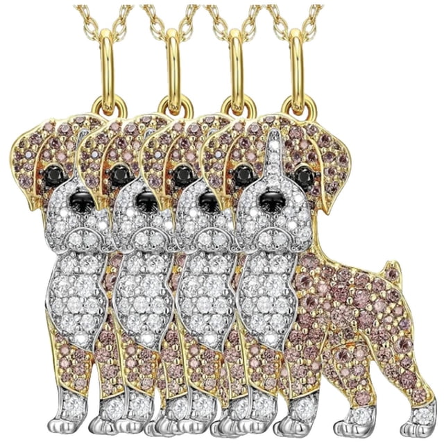 Collar DogNeck04 High Monaco MXKEG-004 4Pzas Boxing Dog Dorado Metal