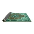 thumbnail image 2 of Ahgly Company Indoor Square Medallion Turquoise Blue Traditional Area Rugs, 6' Square, 2 of 4