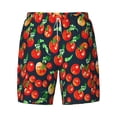 thumbnail image 4 of Lsque Mens Swim Trunks Tomatoes Pattern - Bathing Suit Compression Liner - Beach Swim Shorts Swimwear - (S-3XL) - Stretch Quick Dry -Large, 4 of 9