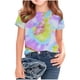 thumbnail image 1 of Camisetas de Cuello de Tripulación de Manga Corta para Mujeres Camiseta Impresa Clásica Cuello Redondo Top Versátil Casual para Niños Grandes de Edades 3-14, 1 of 5