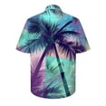 thumbnail image 4 of Njoeus Men's Shirts Hawaiian Summer Short Sleeve Casual Lightweight Beach Shirts Casual Holiday Tropical Shirts Palm Tree Printed Mens Clothing Big & Tall Shirts 2X 3X 4X Summer Savings Green, 4 of 5