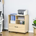 thumbnail image 2 of Vinsetto Mobile Lateral File Cabinet w/ Drawer for Letter Legal, Natural, 2 of 10