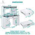 thumbnail image 4 of Naomi Home Vanya Makeup Vanity Desk with Mirror & Lights, Charging Station, 6 Drawers, White, 4 of 11