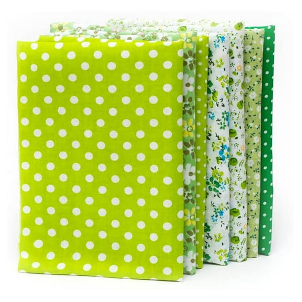 Billuyoard 7 piezas de tela de algodón estampado de flores multicolor costura acolchado estilo mixto DIY manualidades conjunto hecho a Almacenamiento y organización del hogar Verde