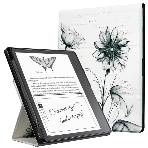 Funda de piel con soporte CoBak para Kindle Scribe de 10,2 pulgadas con soporte para bolígrafos