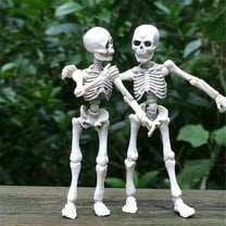 Xuniizn Halloween Skeleton, 2Pcs Mini 3.6" Skeleton with Realistic Posable and Movable Joints for Yard Patio Lawn Garden Party Halloween Decoration Outdoor & Indoor