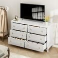 thumbnail image 3 of White Dresser, 6 Drawer Dressers Chest of Drawers, Modern Tall Dresser, Wood Drawer Chest Storage Cabinet for Living Room, Hallway, Entryway, Home Office, 3 of 6
