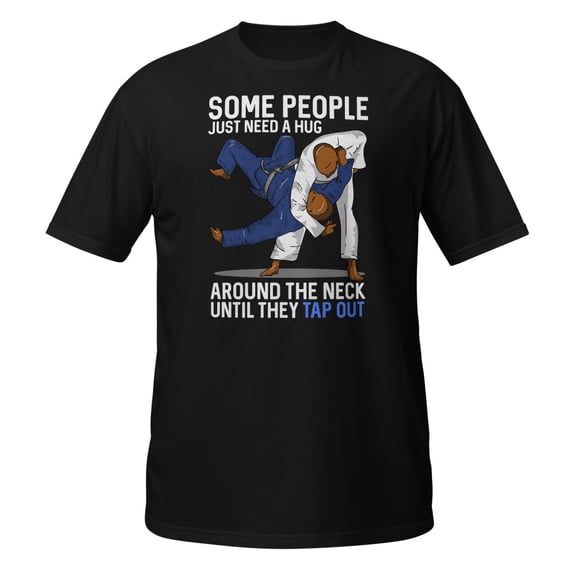 Some People Just Need A Hug Around The Neck Jiujitsu Premium T-Shirt (Black, S)