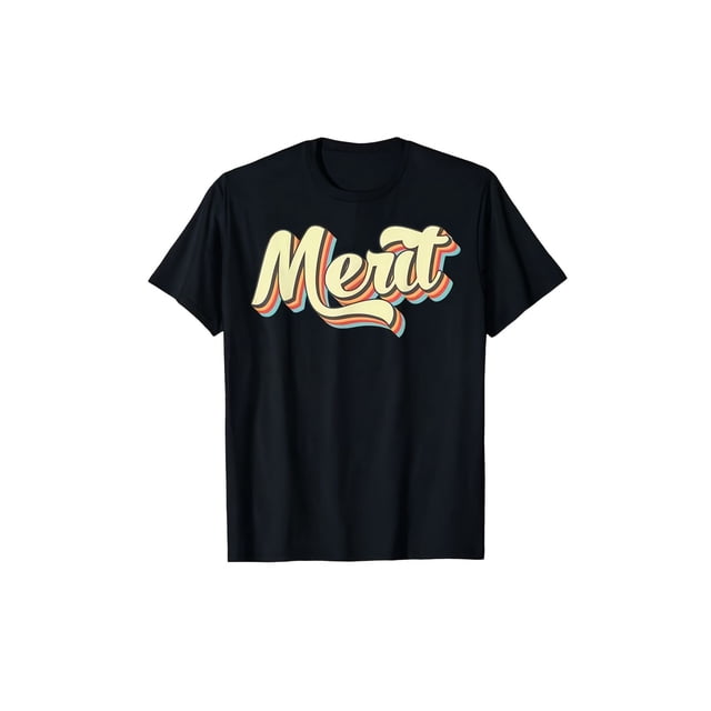 Vintage Merit Baseball Font Multicolor Lettering Unisex T-Shirt V865, S - 5XL