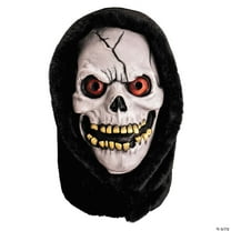 Trick Or Treat Studios MAJMTS100 Chamber of Horrors White Latex Overhead Hooded Skull Mask - One Size