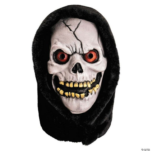 Trick Or Treat Studios MAJMTS100 Chamber of Horrors White Latex Overhead Hooded Skull Mask - One Size