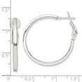 thumbnail image 2 of 925 Sterling Silver 2mm Square Tube Omega Back Round Hoop Earrings 29.9x29.5mm Wide 2mm Thick Hoop Earring for Women, 2 of 2