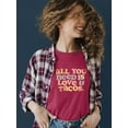 thumbnail image 2 of Quote Love And Tacos T-shirt Color Women's -SelectDesign Designs, 2 of 4