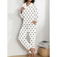 thumbnail image 3 of MINTREUS Women's Fluffy Pajamas Set Coral Fleece Pullover Pants Plush Sleepwear 2 Piece Pjs Set Warm Loungewear, 3 of 8