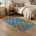 thumbnail image 2 of ODIKA Storybook Square Bold Alternating Grid Design Floor Covering Non-Slip Chair-Friendly for Dining Room, Under Table, Home Office, 2 of 7