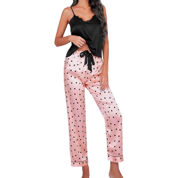 Pijama Ligera Mima2 2 Piezas Color Negro con Rosa Talla EG