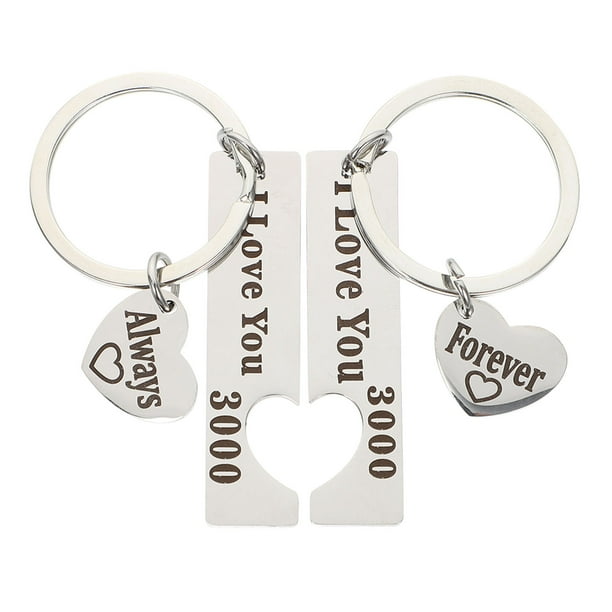 GOOHOCHY 2 llaveros de acero inoxidable para novio y novia, regalo de San Valentín.