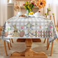 thumbnail image 5 of Easter Tablecloth 60x120 for Recatangle Table - Wooden Bunny Easter Decorations for The Home - Floral Bunny Table Cloth Easter Decor for Home, Table, Party, 5 of 6