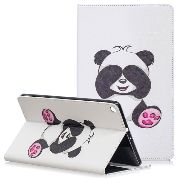 Galaxy Tab A 10.1 2019 Case SM-T510 T515, Allytech Premium PU Leather Slim Fit Folio Stand Soft TPU Back Cover for Samsung Galaxy Tab A 10.1 Inch 2019 Released, Shy Panda