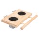 thumbnail image 1 of Percha de madera para loros, comedero, bebedero, jaula para loros, comederos dobles de metal., 1 of 8