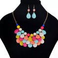 thumbnail image 2 of K-KED 925 Silver Plated Crystal Colour Stone Wedding Party Bridal Necklace Earring Set, 2 of 3